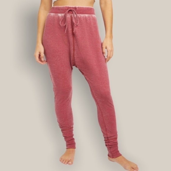 FREE PEOPLE NWT Cozy All Day Rose-Colored SOFT Harem Jogger Pants/Small - Picture 4 of 16